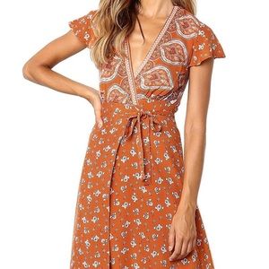 New with tags- Tangerine ZESICA Women's 2024 Bohemian Floral